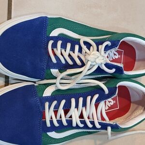 Vans Men's Blue and Green Sneakers